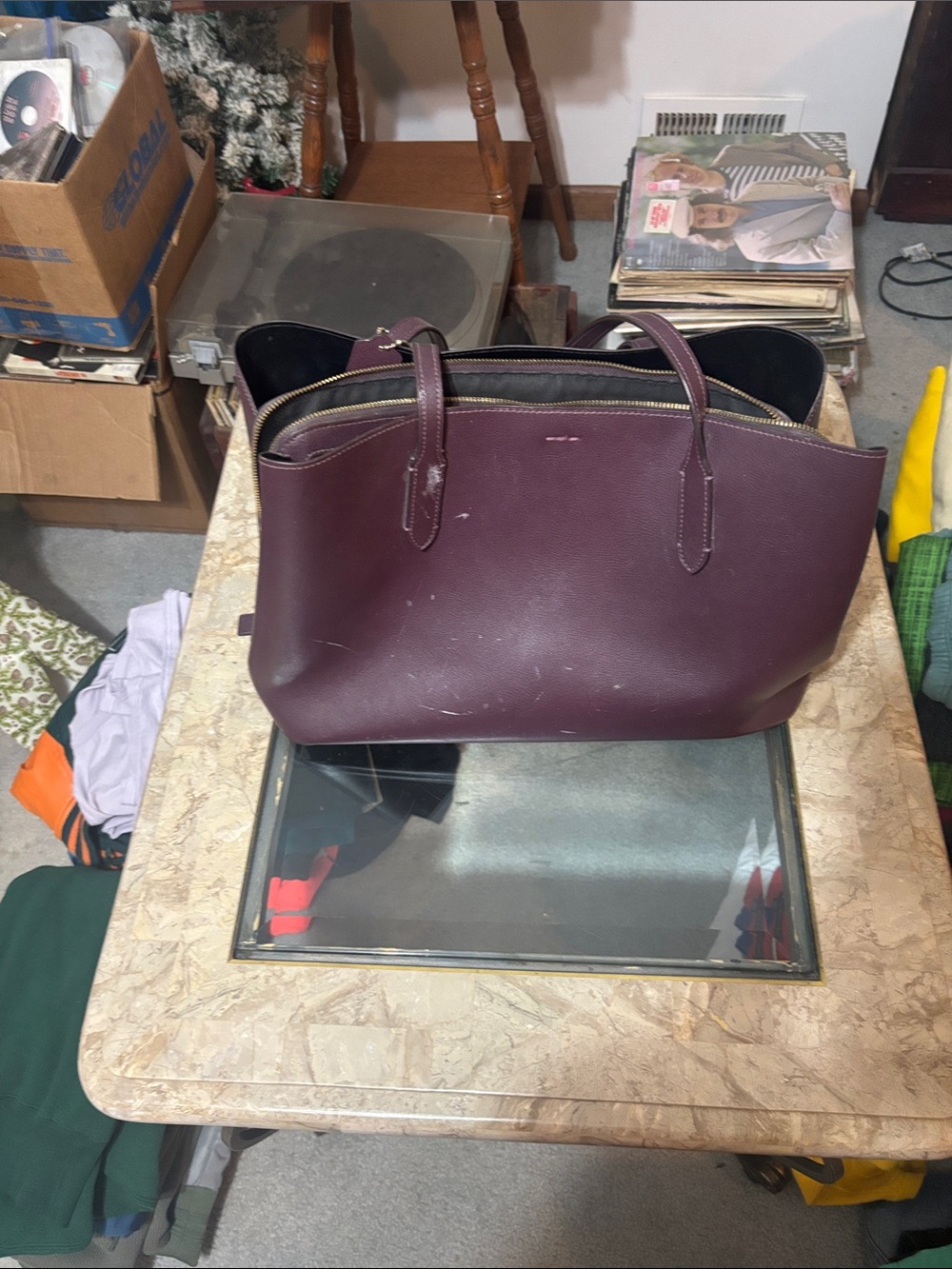 Coach Women's Burgundy Leather Tote